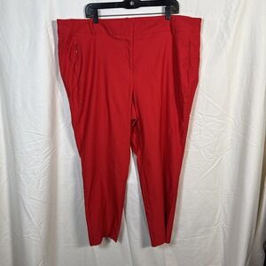 Lane Bryant  Red Ankle Slim Fit Stretch Trousers Size‎ 24 Pockets, Christmas